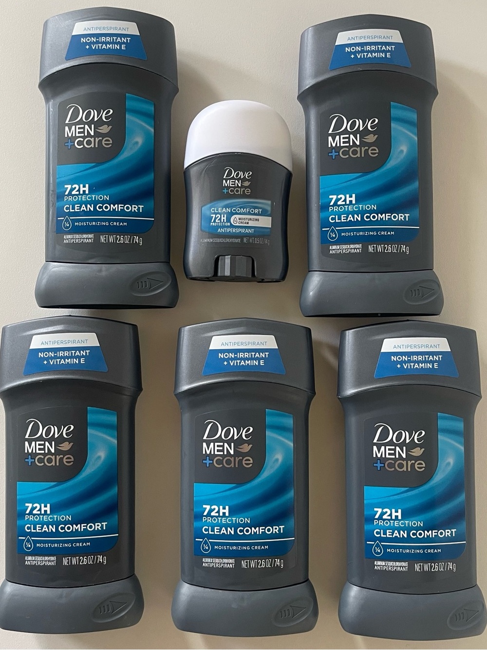 Dove Men+Care 72HR Antiperspirant Deodorant Stick CLEAN COMFORT 2.7oz Lot of 5+1